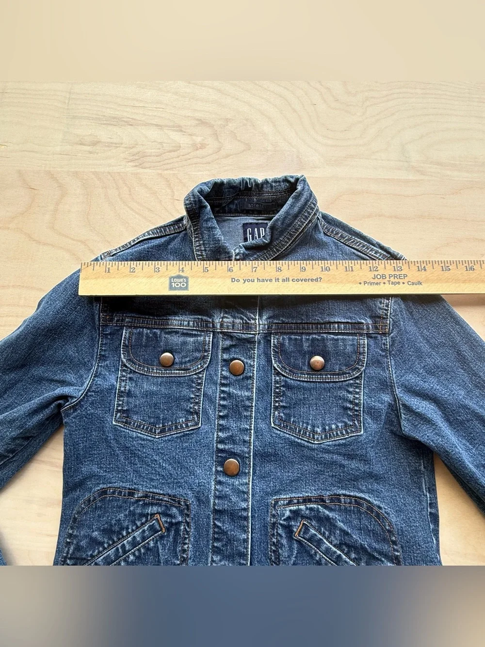 Gap Kids Dark Wash Cotton Denim Jean Button Down Long Sleeve Jacket size L (10)
